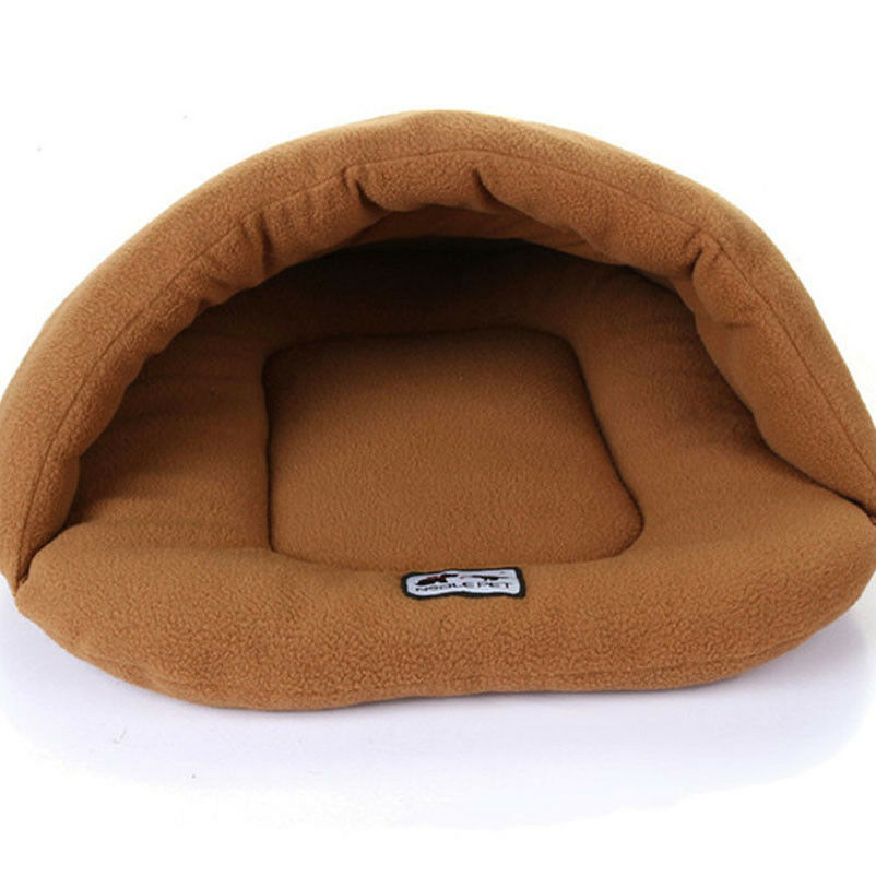Niche en forme de chien chat | Animal domestique, chambre grotte chaude et douce, Igloo, lit, chaton, chiot, chien, pantoufles, maison, niche, coussin de couchage: Brown / XS