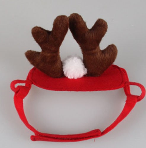 Xmas hat kæledyr hund kat jul hovedbeklædning jul elg rensdyr gevirer pandebånd hat tøj: Rød