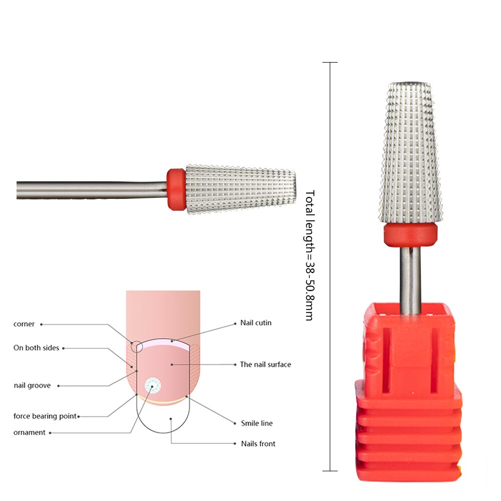 1Pc Multifunctionele 100% Carbide Nail Drill 5in1 Editie Slim &amp; Cross Professionele Nail Boor Voor Elektrische nail Boor Machine: 5in1 F