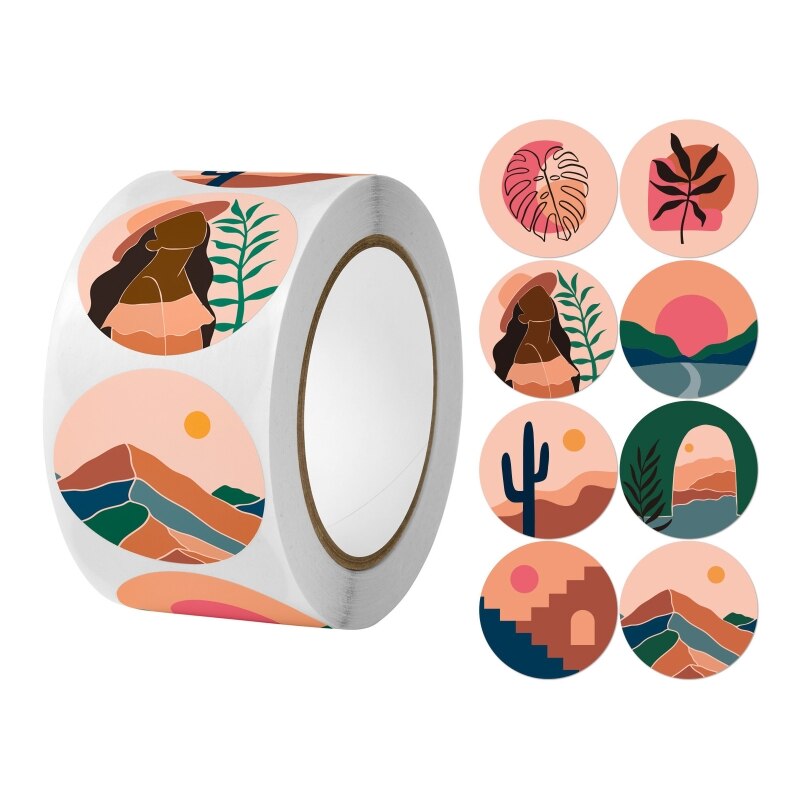 500pcs 4 Or 8 Designs Floral Thank You Stickers Wedding Favors Party Handmade Scrapbooking Packaging Seal Labels Stationery: Green