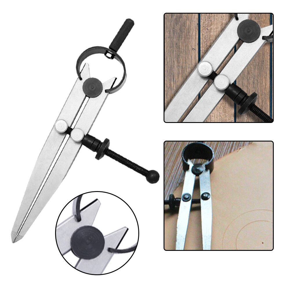Leather Stitch Hole Distance Measure Tool Durable Carbon Steel Scriber Divider Wheel Compass Leather Divider Tool Rotary Cutter