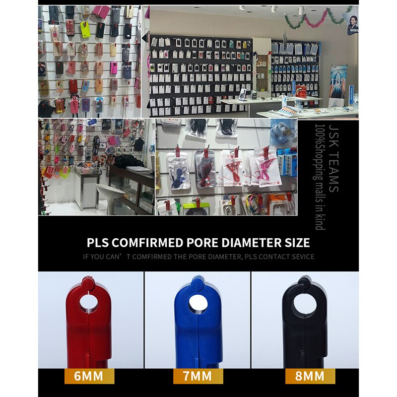 101pcs plastic EAS Security Stop Lock Retail Shop Display Hook Anti Theft Stoplock+ Magnetic Key Detacher