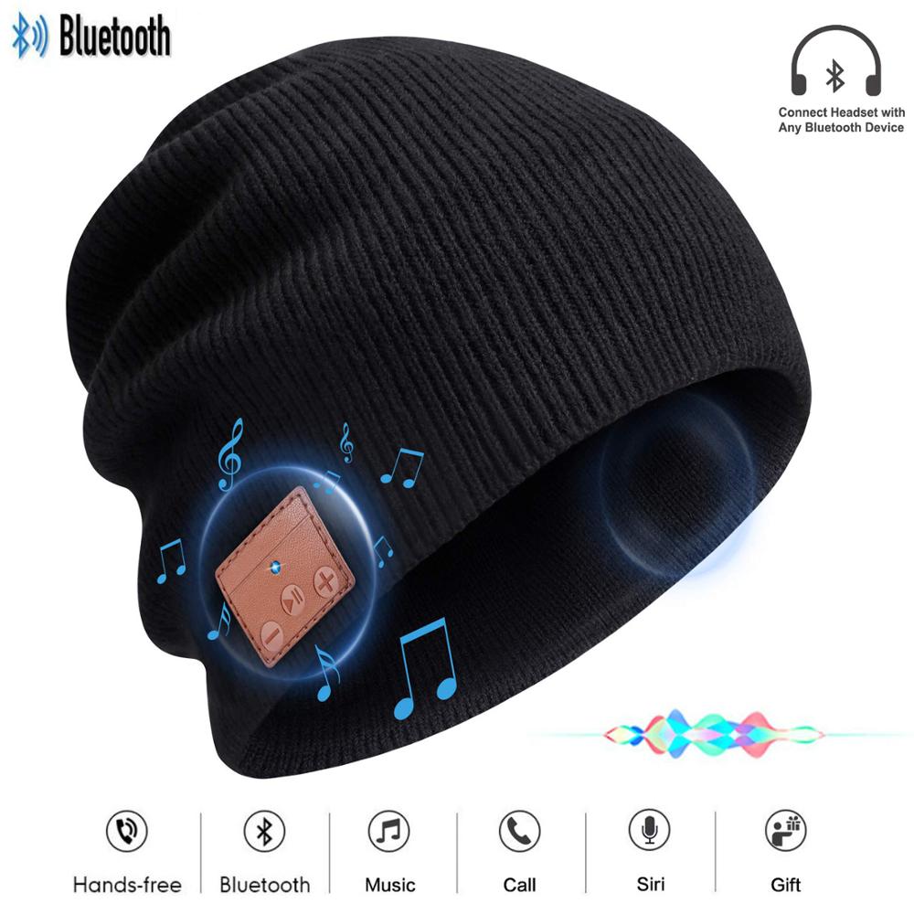 Versie Beste Kerstcadeau Draadloze Bluetooth 5.0Beanie Hat Cap Met Stereo Headset Hoofdtelefoon Oortelefoon Luidspreker Mic