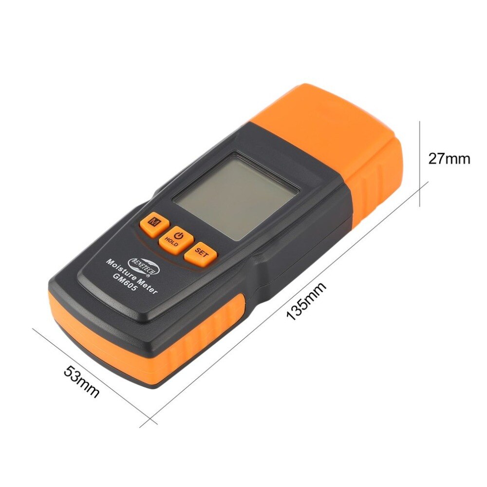 GM605 affichage LCD numérique bois humidimètre testeur d'humidité bois papier arbre détecteur humide 2 broches hygromètre