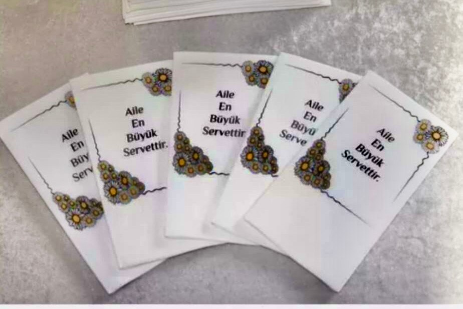 Partei Serviette Türkische Serviette-Serviette Präsentation Pack-geschirr präsentationen: Aile - Familie