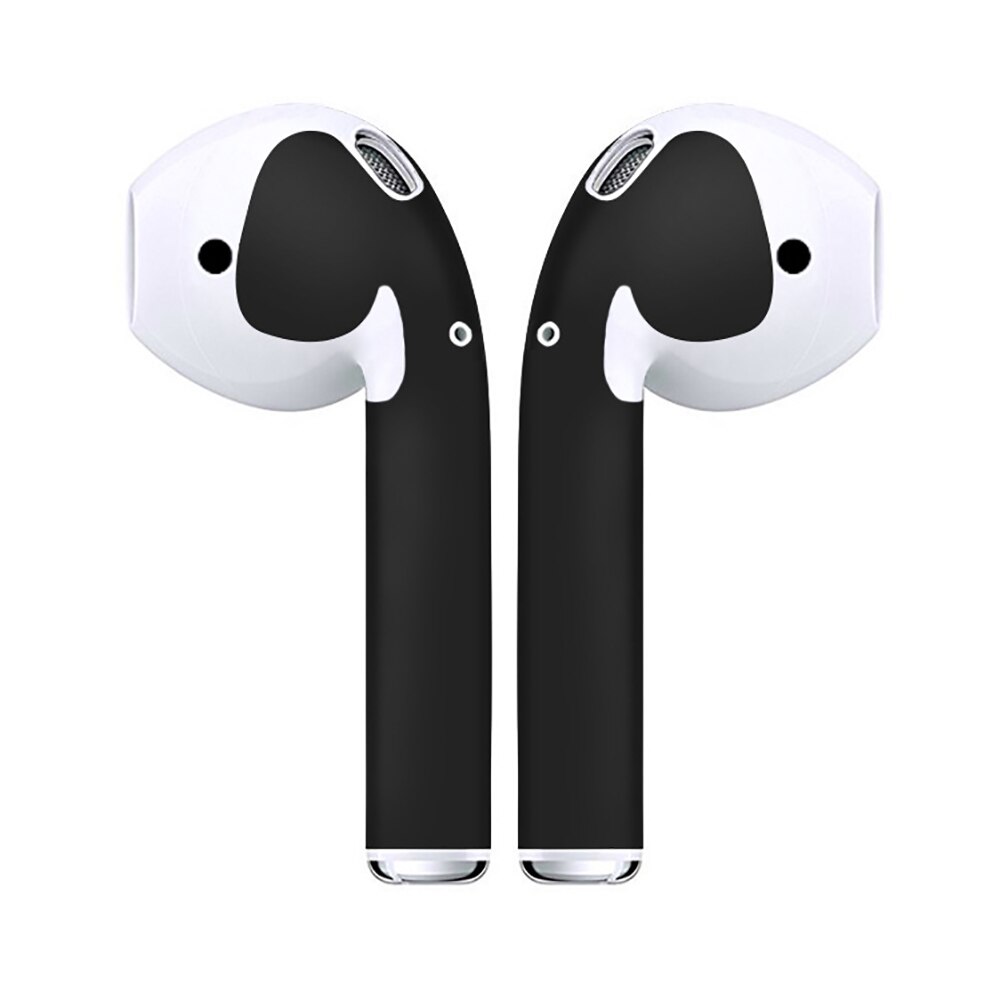 Effen Kleur zelfklevende Anti-kras Sticker Cover voor Appels Air-Pods Oordopjes: Black
