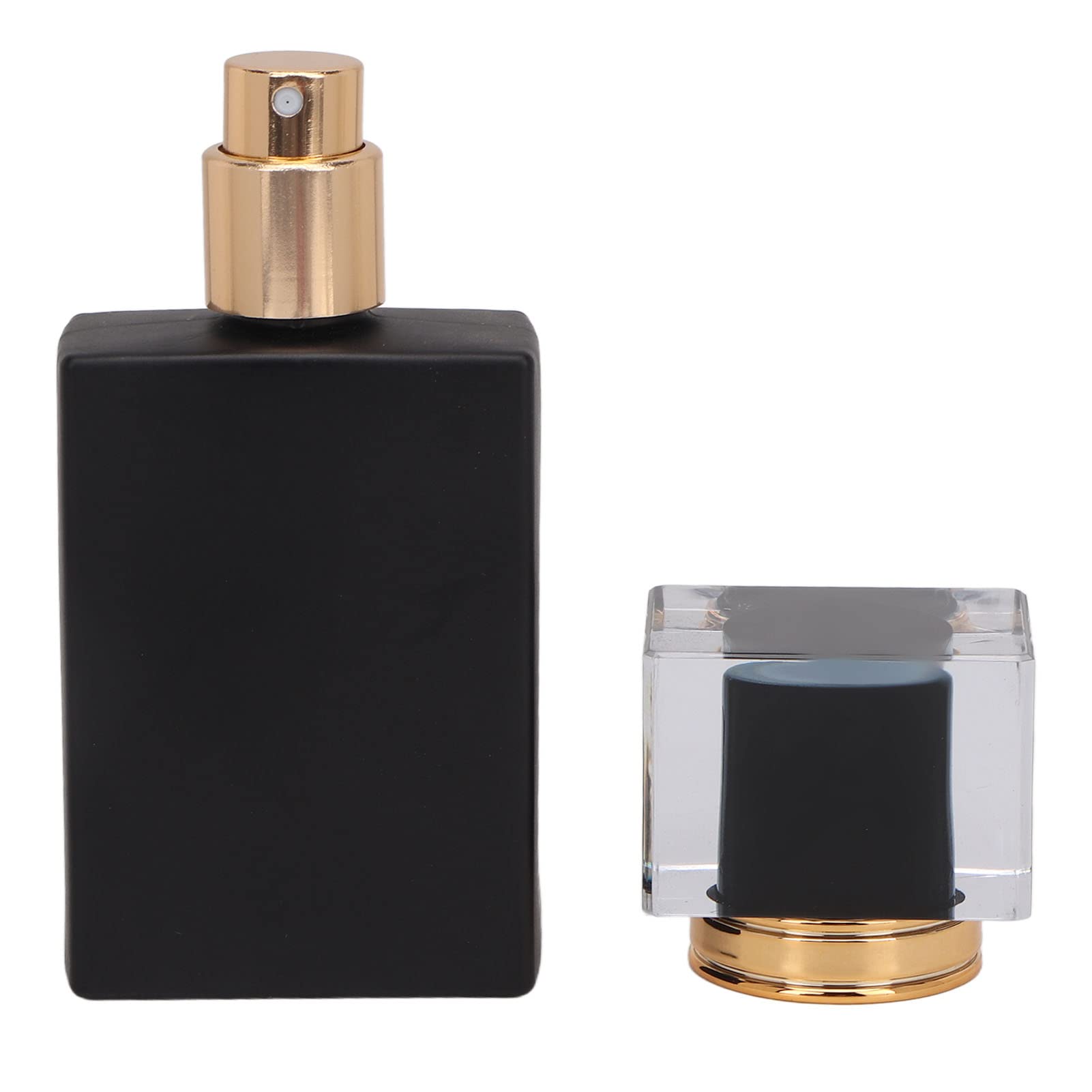 Botella de perfume vacía, botella de perfume en aerosol recargable, botella de perfume vacía, atomizador de perfume de botella de vidrio esmerilado de 50ml, 2 uds.