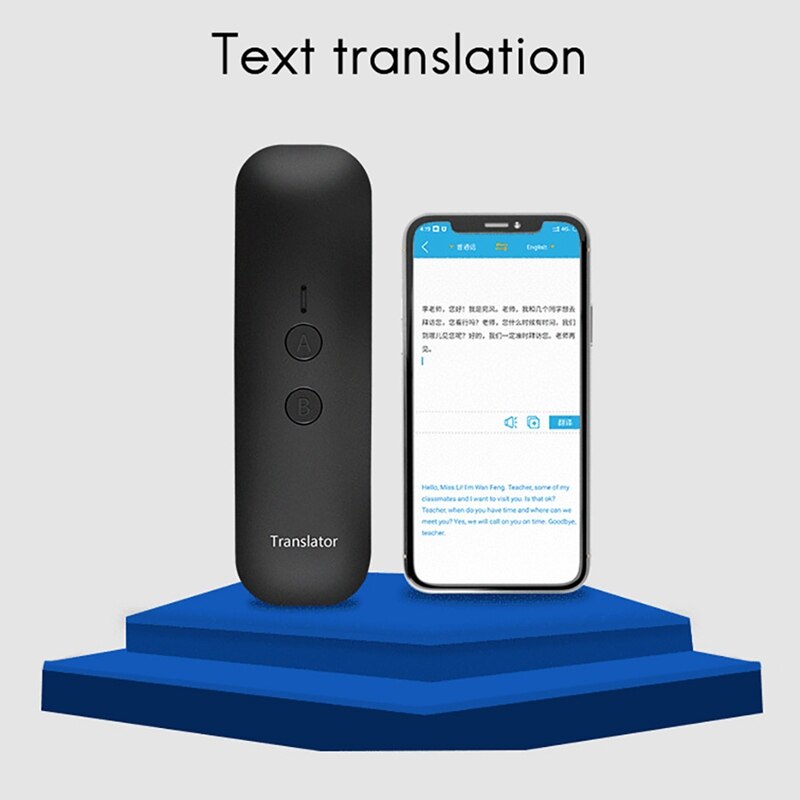 Smart Voice Translator Portable Bluetooth 5.0 Language Translator 80 Languages Standby 20Hours