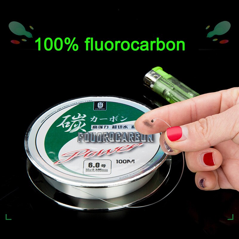 100% Fluorocarbon 100M Fishing Line Carbon Fiber Leader Line Fly Fishing Line Pesca Super Strong Multifilament Ffishing Line