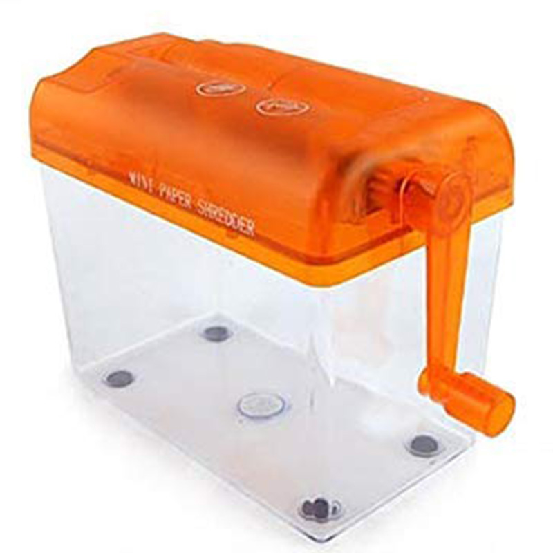 Mini Hand Shredder Draagbare Papiervernietiger A6 Handleiding Shredder Documenten Papier Snijgereedschap Home Office Desktop Briefpapier-Oranje