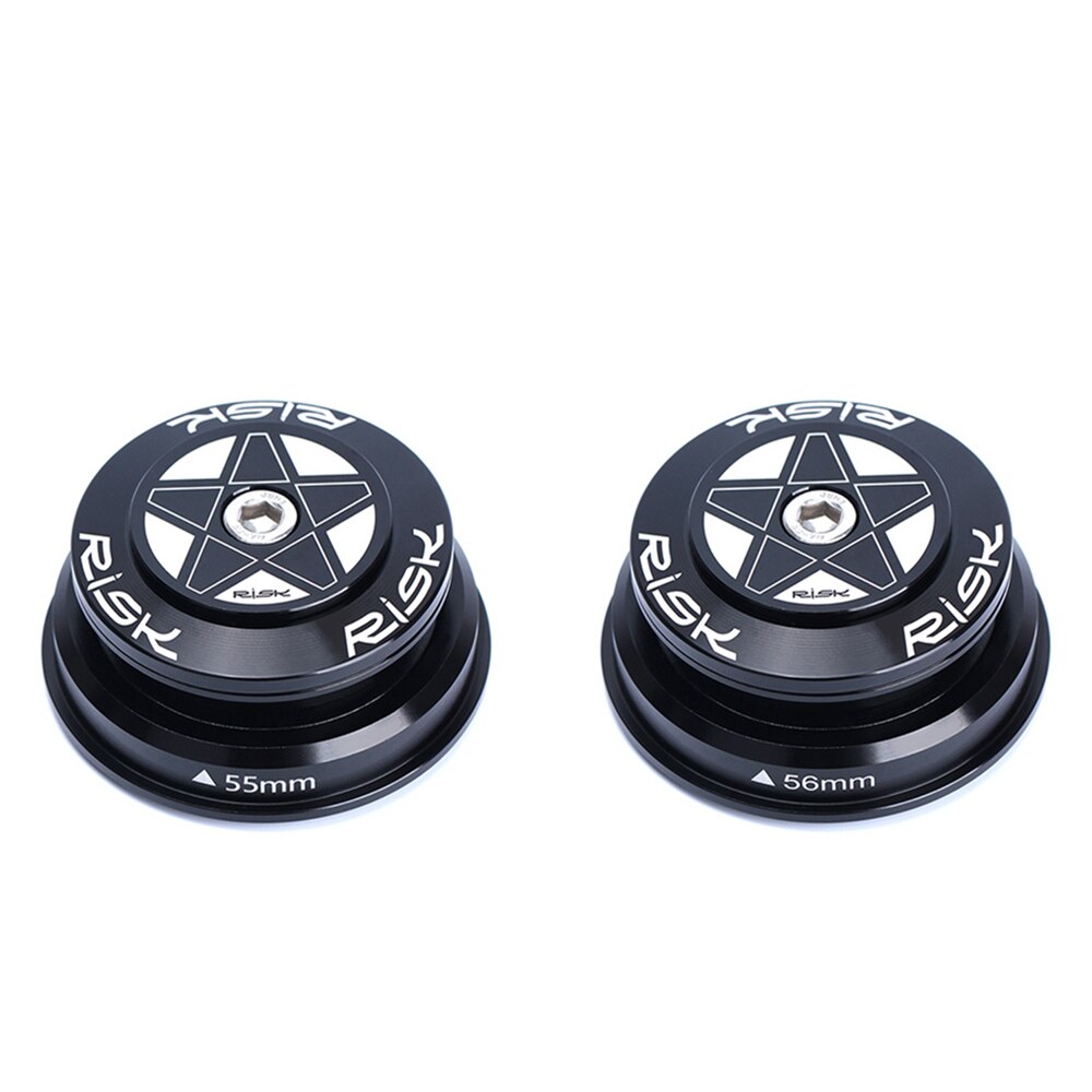 RISK Mountain Bike Headset 44-55/56mm Aluminum Alloy Double Bearing Bicycle Headset Conical Straight Tube Front Fork Universal