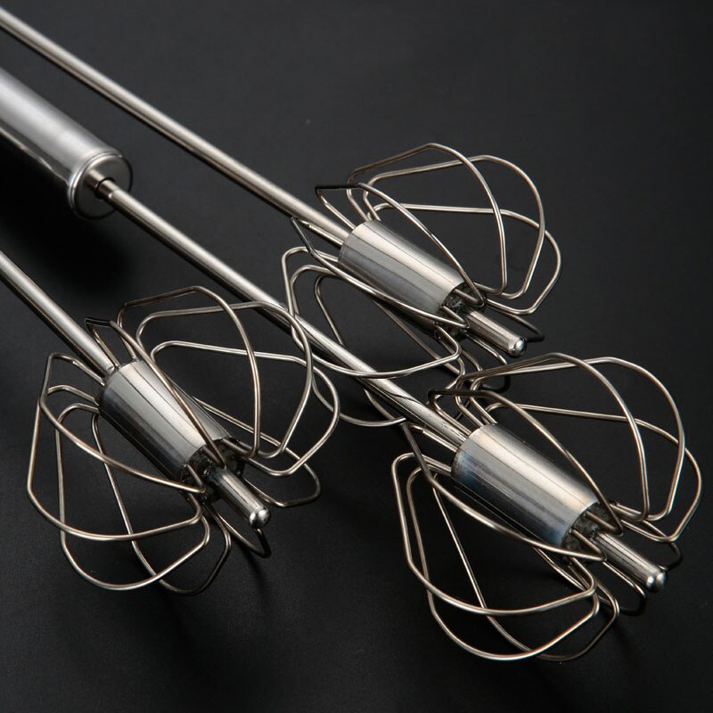 Egg Beater 304 Stainless Steel Egg Whisk Manual Hand Mixer Self Turning Egg Stirrer Kitchen Accessories Egg Tools