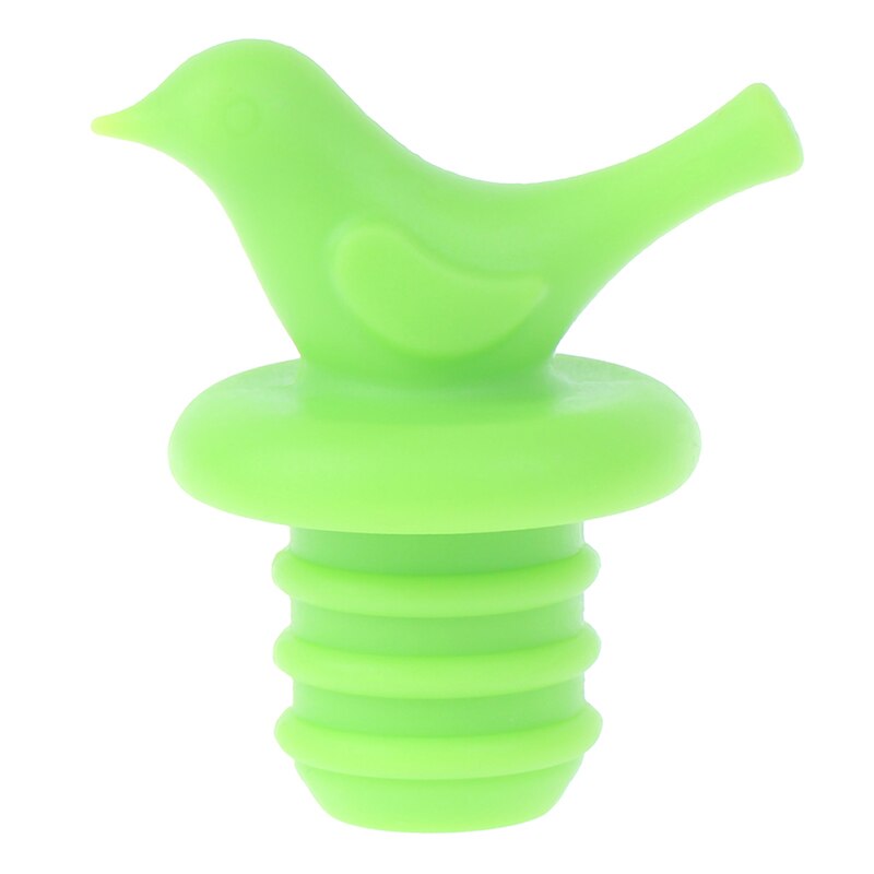 Bouchon verseur de vin en Silicone | Bouchons de vin créatifs d'oiseau, bouchon de bouteille, bouchons de mariage 1 pièce: green