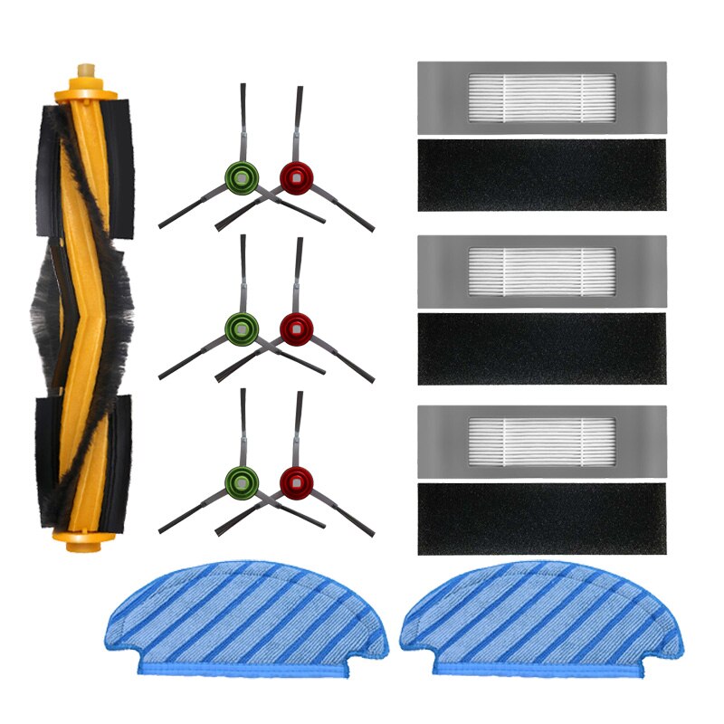 Cepillo de rodillo de paño de mopa Cepillo Lateral Kits para Ecovacs Deebot OZMO T8 T8 AIVI vacío limpiador accesorios mopa desechable bolsa: 3