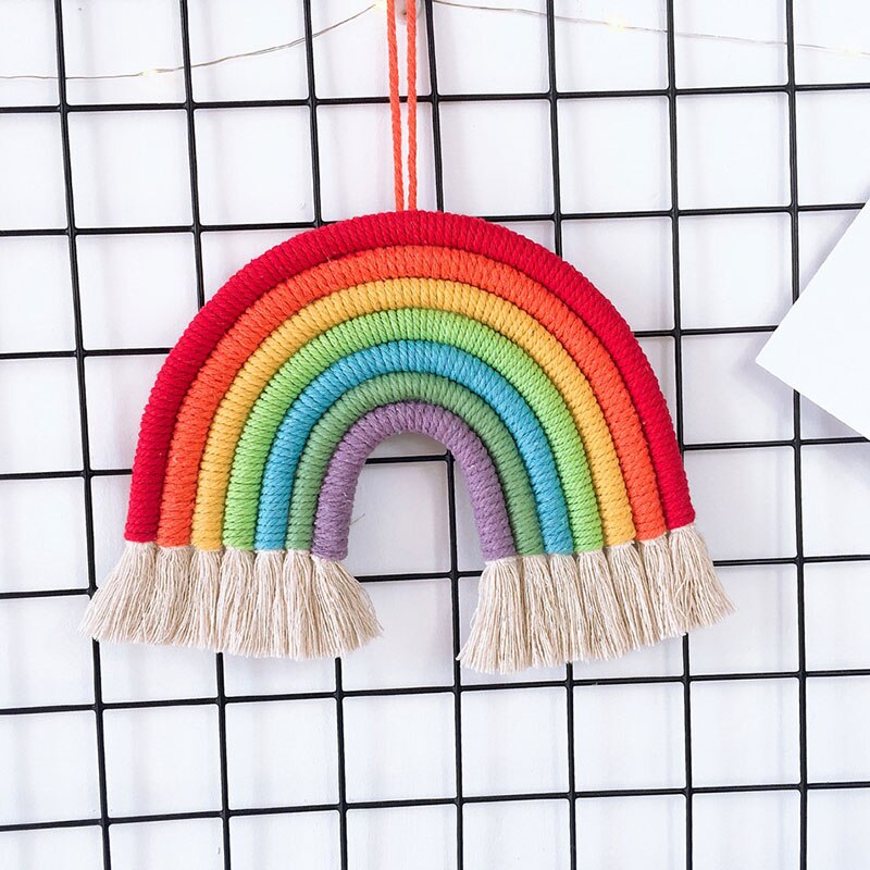 Nordic Kinderzimmer Regenbogen Moskito Netting Hängende Dekoration DIY Seil Regenbogen Wand Hängen Skandinavischen Baby Zimmer Dekoration