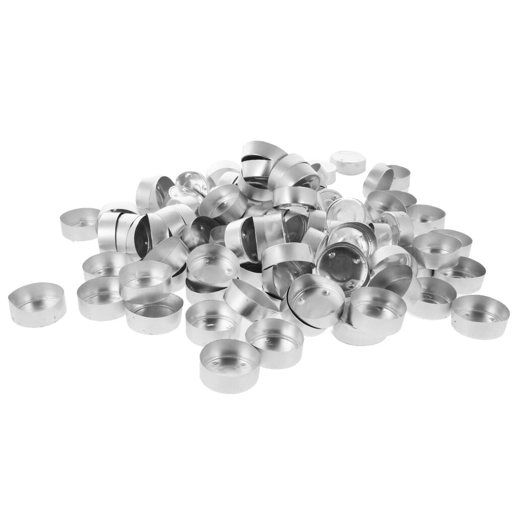 100 tomma värmeljuskoppar i aluminium gör-det-själv-ljus värmeljusbehållare etui &amp; 100 förvaxade ljus veke kärna diy ljus hantverk