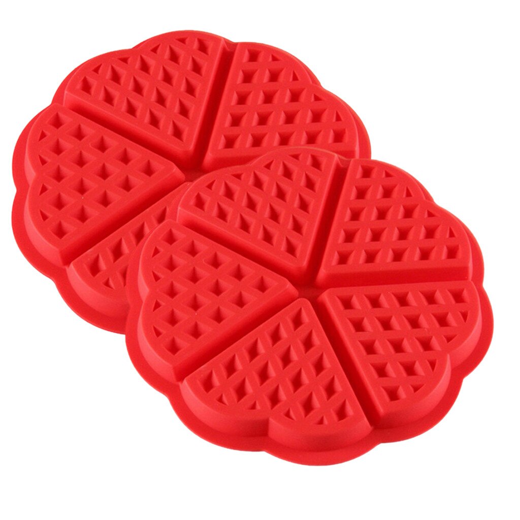 2Pc Cake Bakvorm Mold Keuken Siliconen Mini Ronde Wafels Pan Cake Bakvorm Mold Wafel Lade met 5 Grids # LR2: Default Title