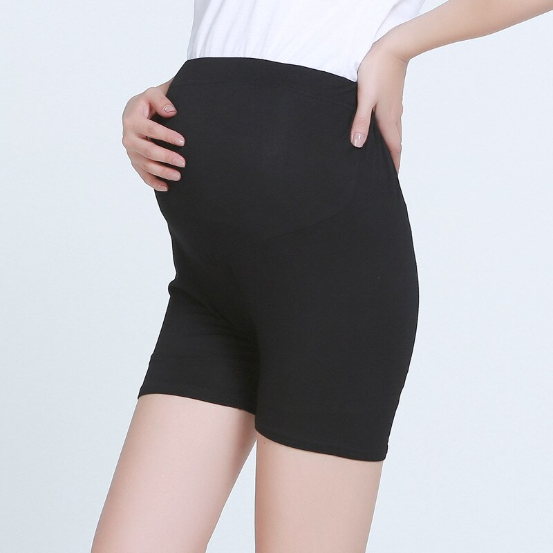 Moederschap Kleding Zwangerschap Veiligheid Shorts Modale Ondergoed Voor Zwangere Vrouwen Onder Rokken Veiligheid Broek Moederschap Mini Leggings: Black