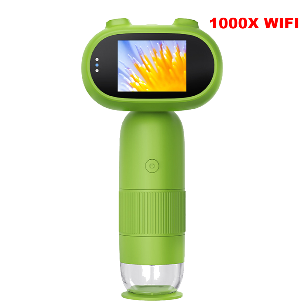 Microscopio Electrónico con lupa para niños, cámara de 200 megapíxeles, juguetes científicos educativos con 8 luces LED, función de foto y Video, 1000x