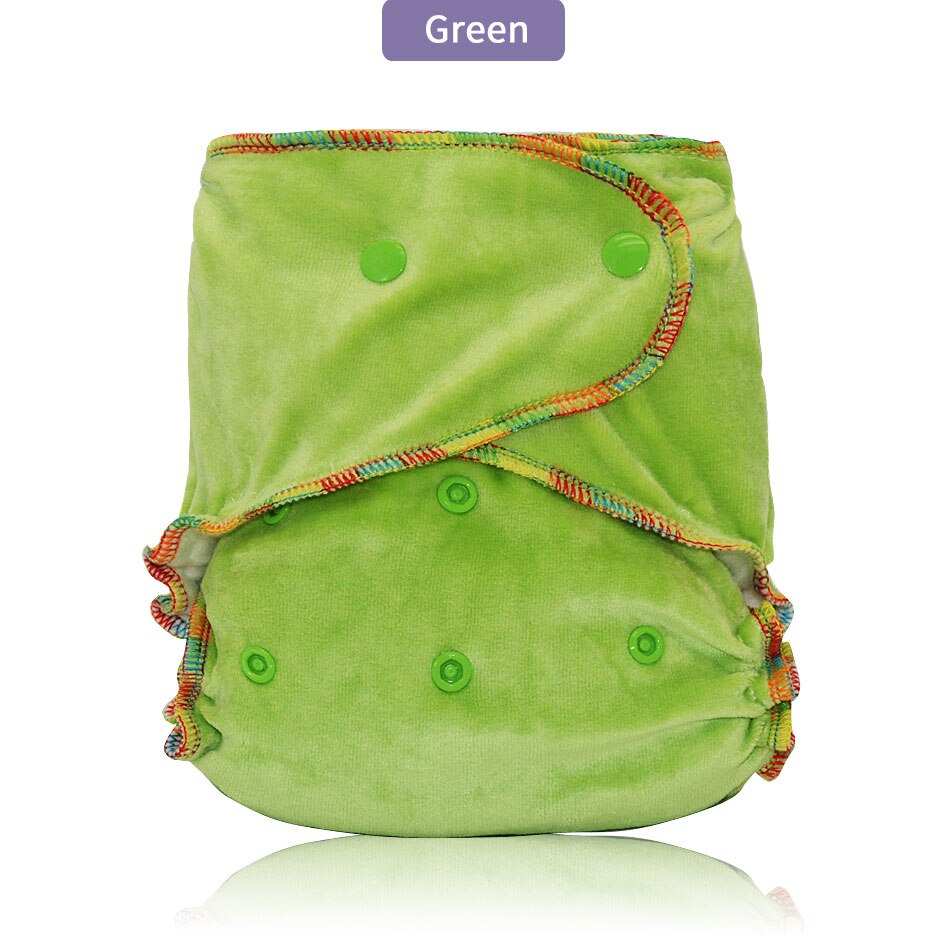 Miababy Bamoo Velours Doek Luier Milieuvriendelijke Wasbare Baby Nappy Herbruikbare Onesize Ingerichte Luier: green