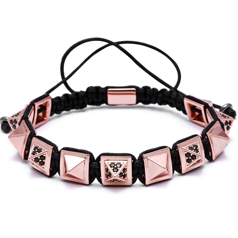 Mcllroy Pyramid Connector Square Beads Braiding Men Macrame Bracelet & Bangle Braiding Macrame Bracelet Woman Charm