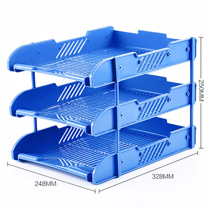3-layer File Tray Mesh File Holder Stand Organizer Container Document Tray for Magazine Letter Paper Document Home Office Desk
