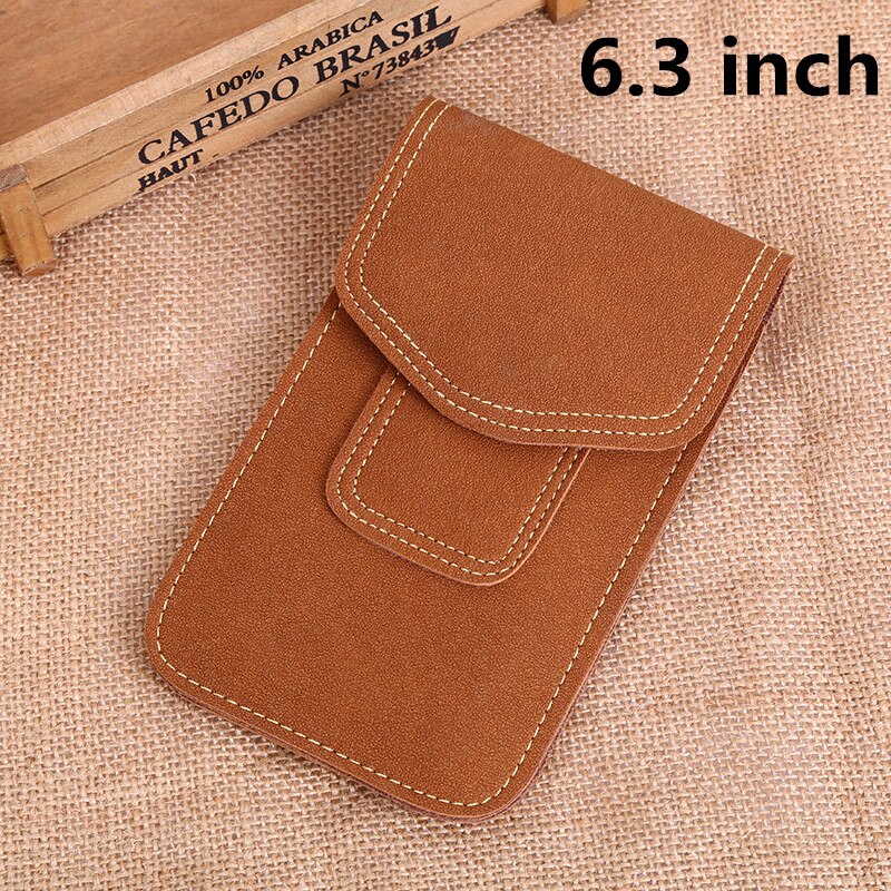 Mochila Vintage de cuero para hombre, bolso de cintura con Clip para el cinturón, funda para teléfono, viaje, senderismo, para móvil cinturón para funda del teléfono, monedero: brown 3