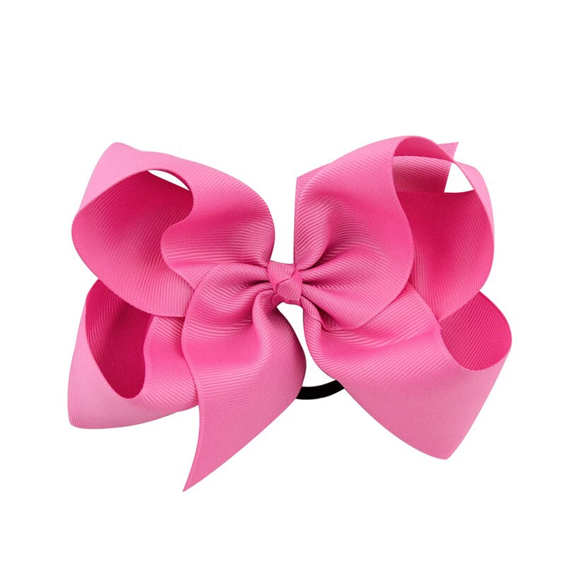 Lazos para el pelo de Color sólido de 6 pulgadas, gomas elásticas para el pelo, coleteros de goma para niña, accesorios para el cabello: Sandía roja