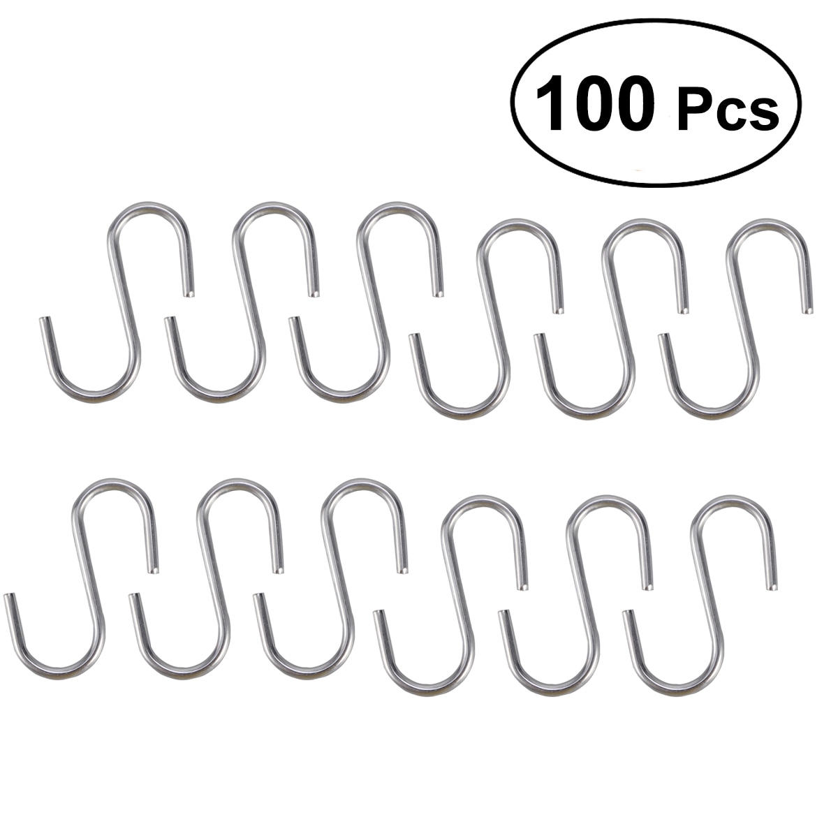 100 Stuks S Vormige Haken Rvs Keuken Lepel Pan Pot Gebruiksvoorwerpen Hangers Sluiting Over De Deur Kast Kleding Rack tool