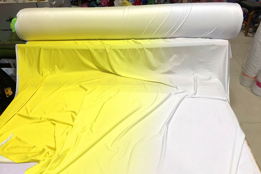 Gradient Color 4 Way Stretch Ombre Spandex Fabric for Dancing Dress Leotard Fabric By The Half Meter
