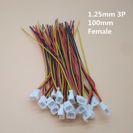 20 Sets/Lot Connector Micro JST 1.25MM 2-Pin/3-Pin/4-Pin Male&Female Connector Plug with Wires Cables LED Strip Connectors: 3P Female 20pcs