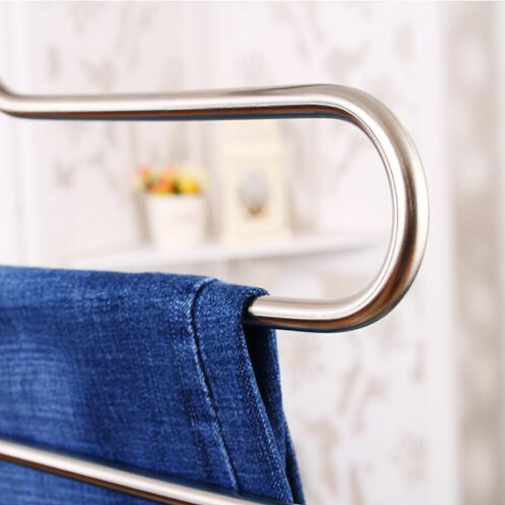 Cintre à pantalons en acier inoxydable 5 couches, support de pantalon de type s, support multifonction pour écharpes, cravates, ceintures, gain de place, porte-serviettes 3
