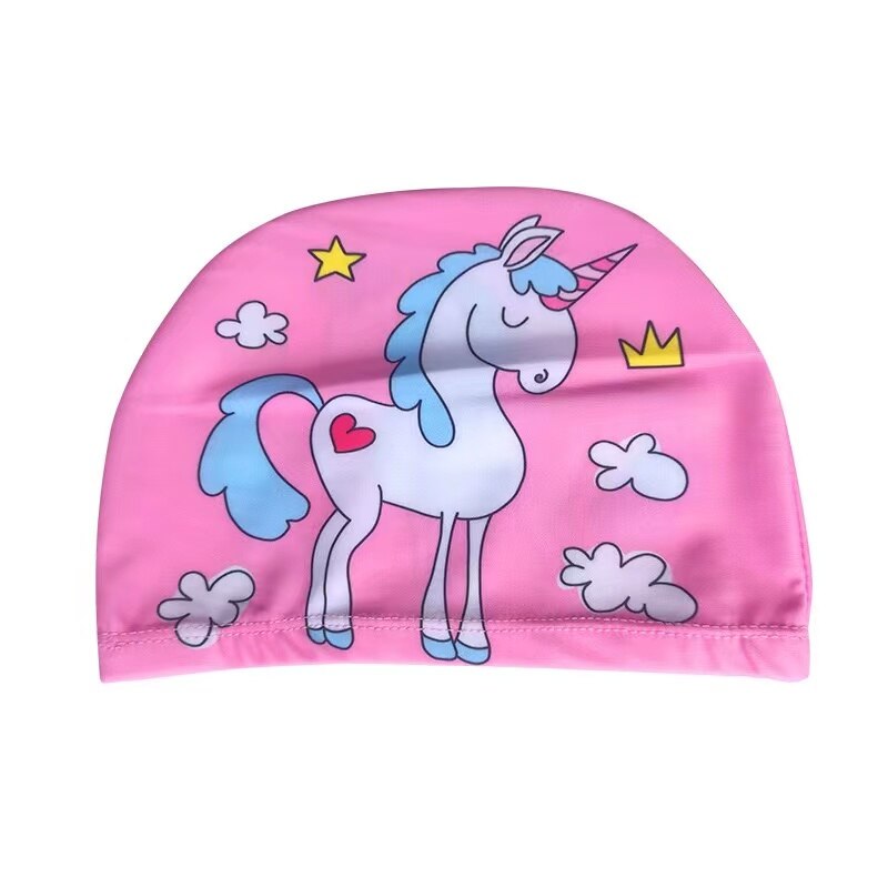 Children&#39;s Swimming Cap Elastic Fabric Cute Cartoon for Long Hair Lovely Kids Protect Ears Swim Pool Hat for Boys Girls Swim: 09