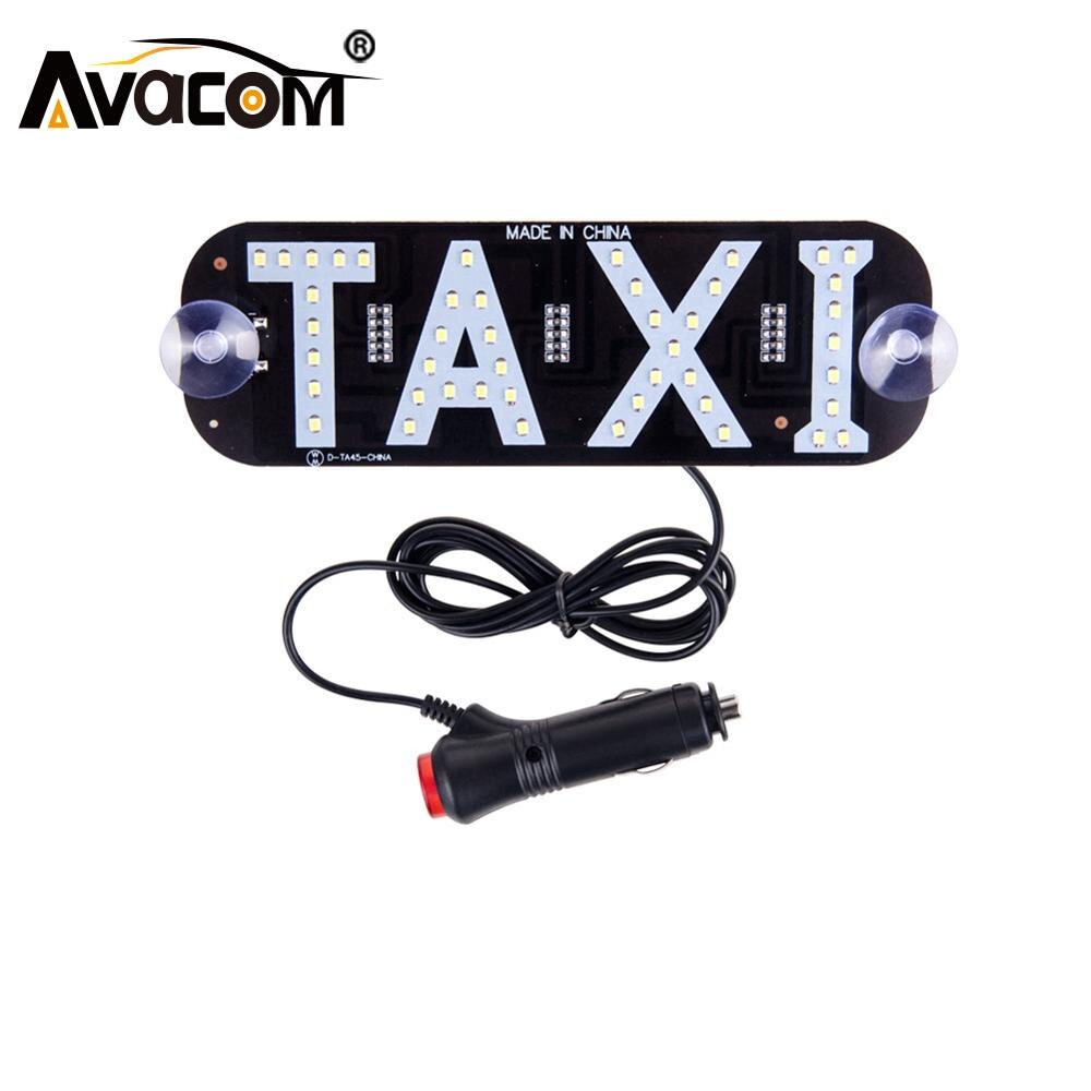 Avacom 1Pcs Led Taxi Display Signaal Indicator 12V Led Cab Top Teken Voorruit Lamp Voor Kia/ lada/Hyundai/Renault/Ford/Vw: White / Charger Input Switch