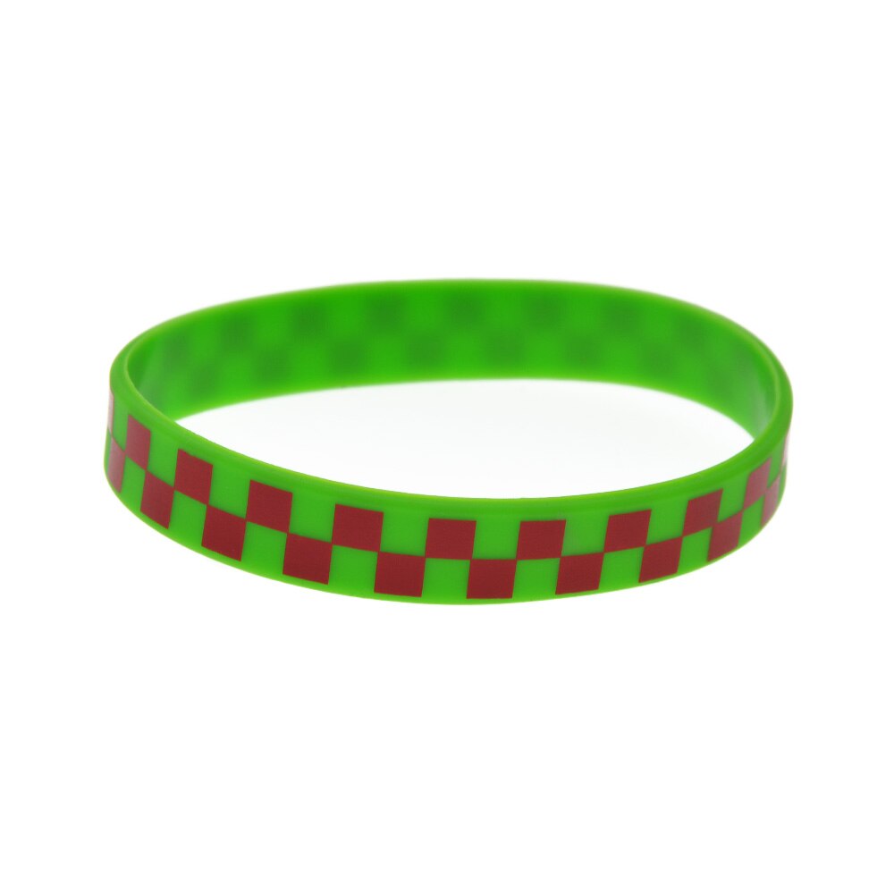 OBH 50PCS Hip Hop Style Printed Checkered Silicone Wristband