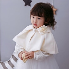 Baby Meisjes Wollen Ivoor Boleros Formele Kant Wedding Party Jas Meisje Prinses Doopsel Cape Peuter Bovenkleding