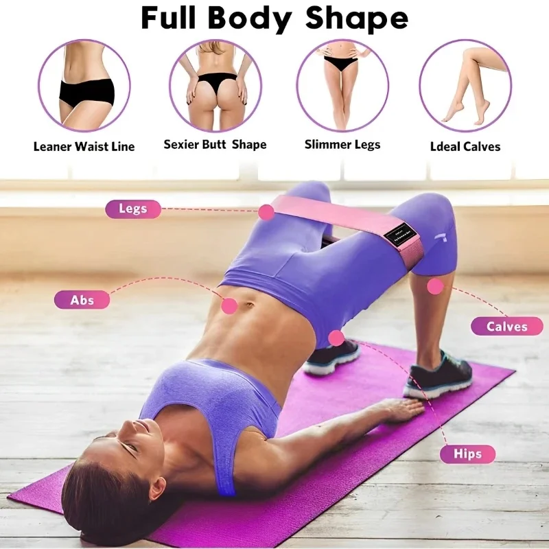 Stofweerstand Heup Booty Bands Glute Dij Elastische trainingsbanden Squat Circle Stretch Fitnessstrips Loops Yoga Gymapparatuur