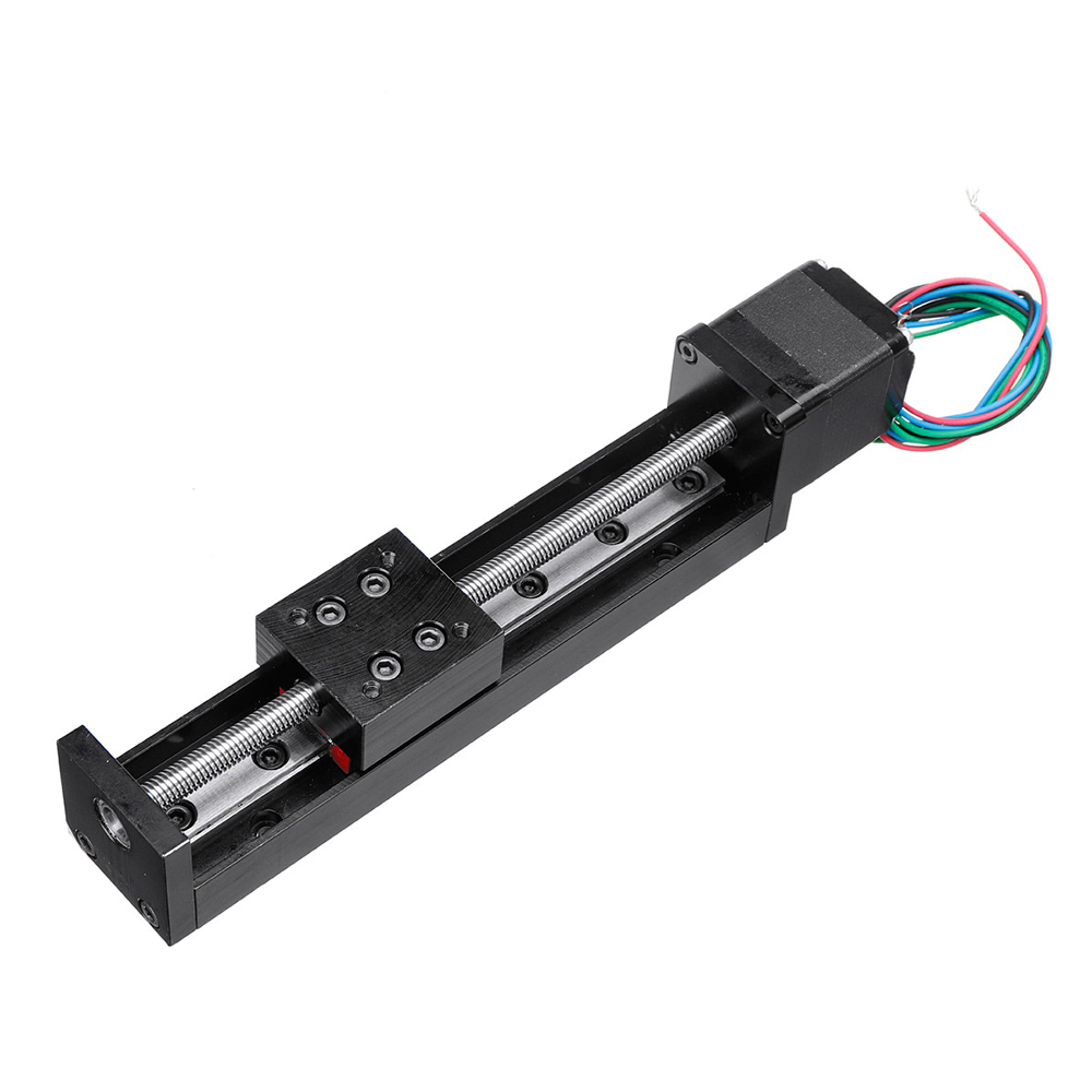 T-type Sliding Table Rail Linear Stage 50mm 100mm 150mm 200mm Transport Guide Platform Pitch 1-12mm &amp; NEMA11 28MM Stepper Motor