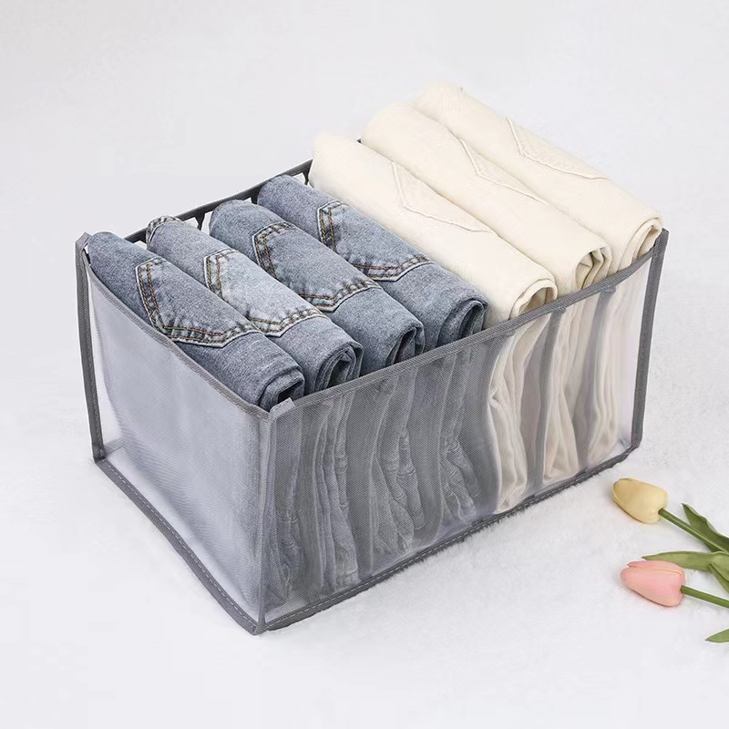 Organizador de armario para ropa interior, divisor de armario para el hogar, caja de almacenamiento para ropa, cajón plegable: Grey Pants 7 grids