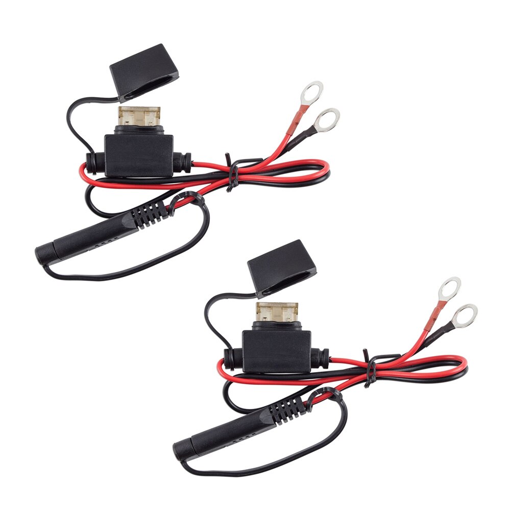 2 Pcs Harness Connector Cable Charger 12V Adapter Motorcycle Battery Terminal Ring
