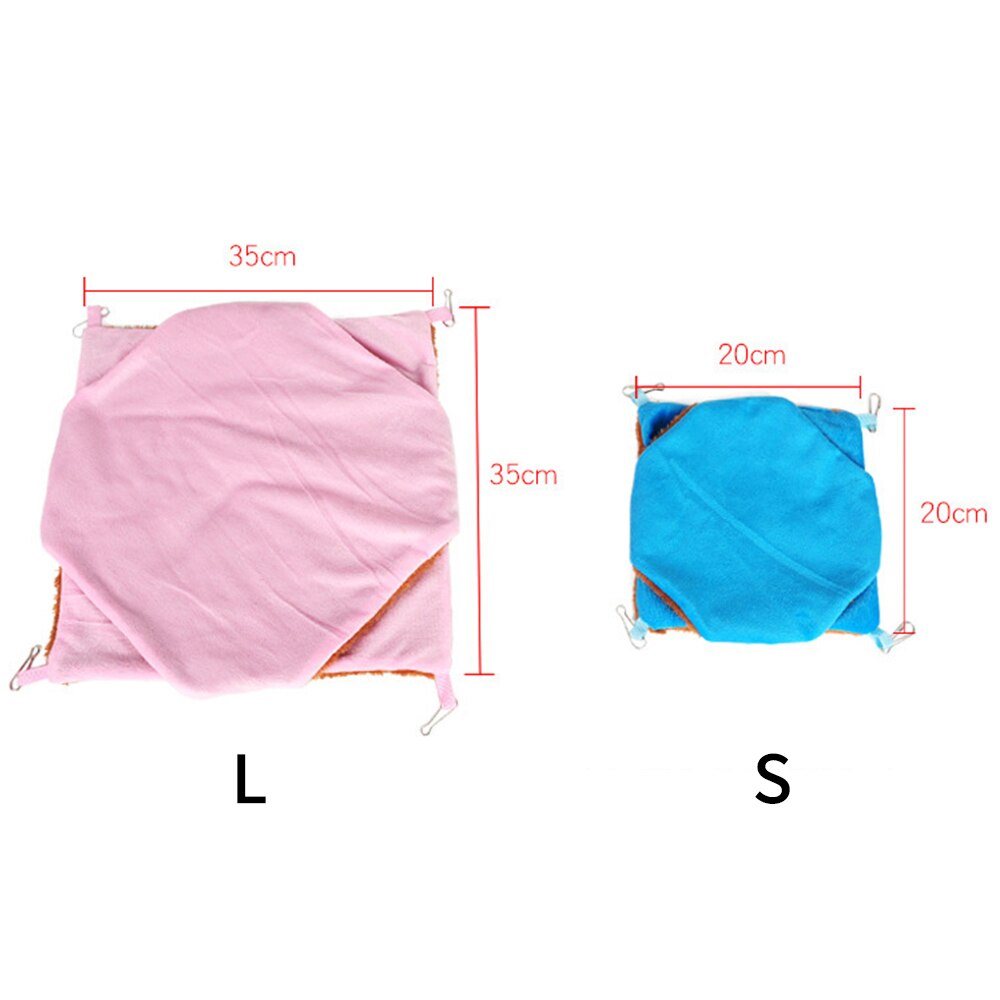 Double Layer Hamster Hammock Plush Warm Bed Rat Hammock For Hamster Nest Sleeping Bag Hanging Tree Beds Guinea Pig Hamster Cage