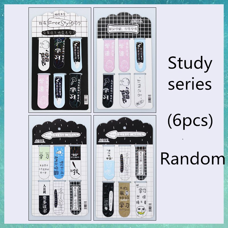 6 stücke Magnetische Lesezeichen Lustige Magnet Papier Marker Seite Clips Buch markieren für Schüler Büro Lesen Schreibwaren freundlicher Lesezeichen: lernen zufällig 6Stck