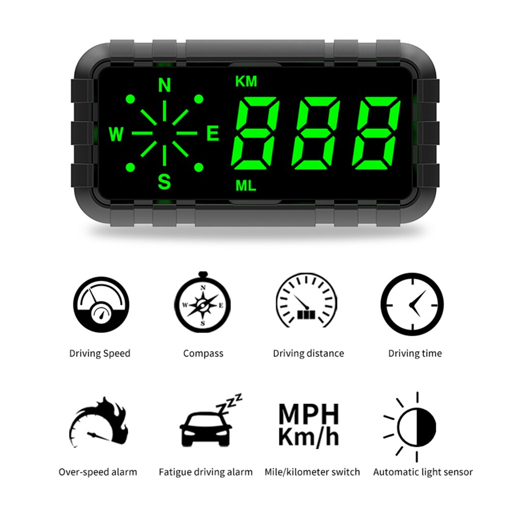 Digital Car GPS Speedometer Speed Display with Compass MPH KMH Head Up Display HUD Odometer Car Electronics Accessories