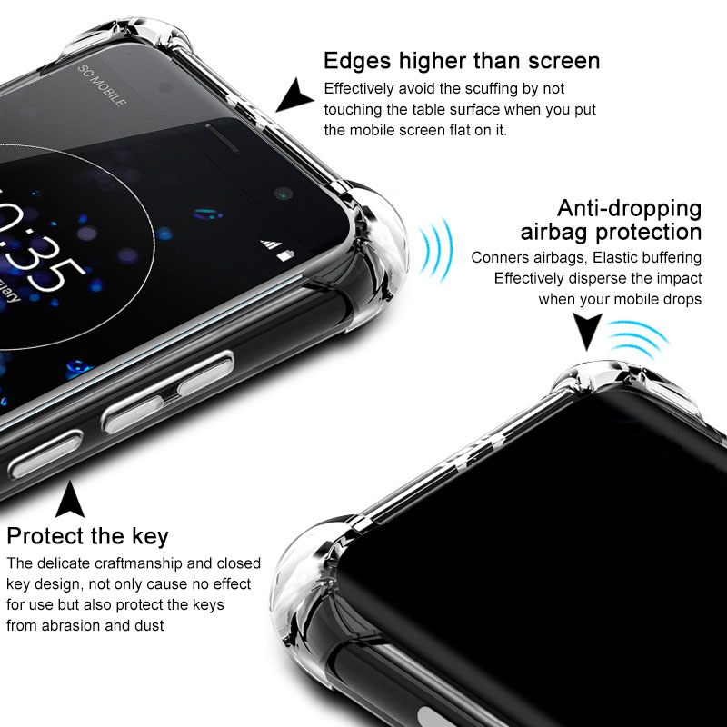 Air Cushion Case For Sony Xperia L1 L2 L3 X Performance Compact XZ XZS Premium XZ1 XZ2 XZ3 XZ4 Compact Case TPU Bumper Cover
