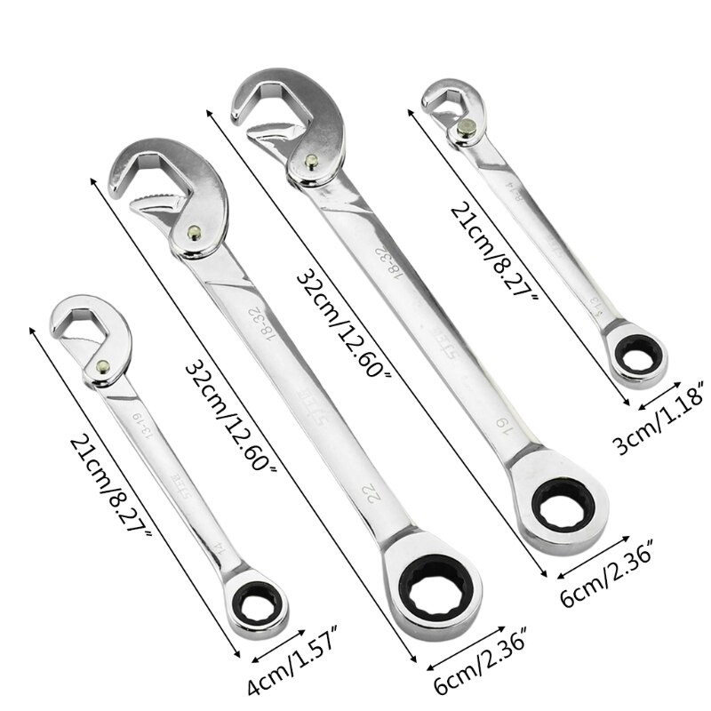 Multi-function Hook Head Fast Ratchet Wrench Plum Blossom Universal Wrench Hardware Tool Tube Combination Wrench