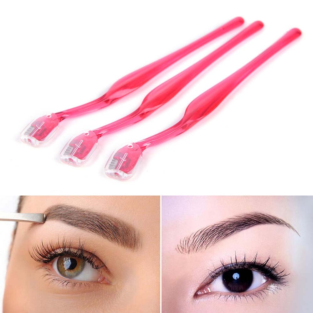 3 Pcs Portable Makeup Eye Brow Razor Blade Eyebrow Trimmer Shaper Shaver Face Hair Remover Set Cosmetics Women