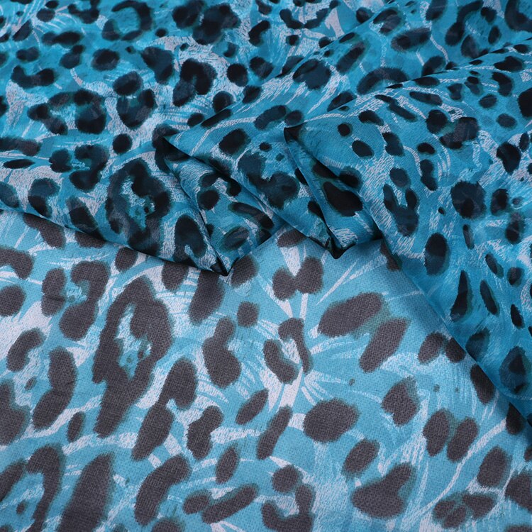 Leopard Print Mulberry Silk Chiffon Fabric for Sewing Clothes Custom Thin Silk Yarn Dress Fabrics Per Meter