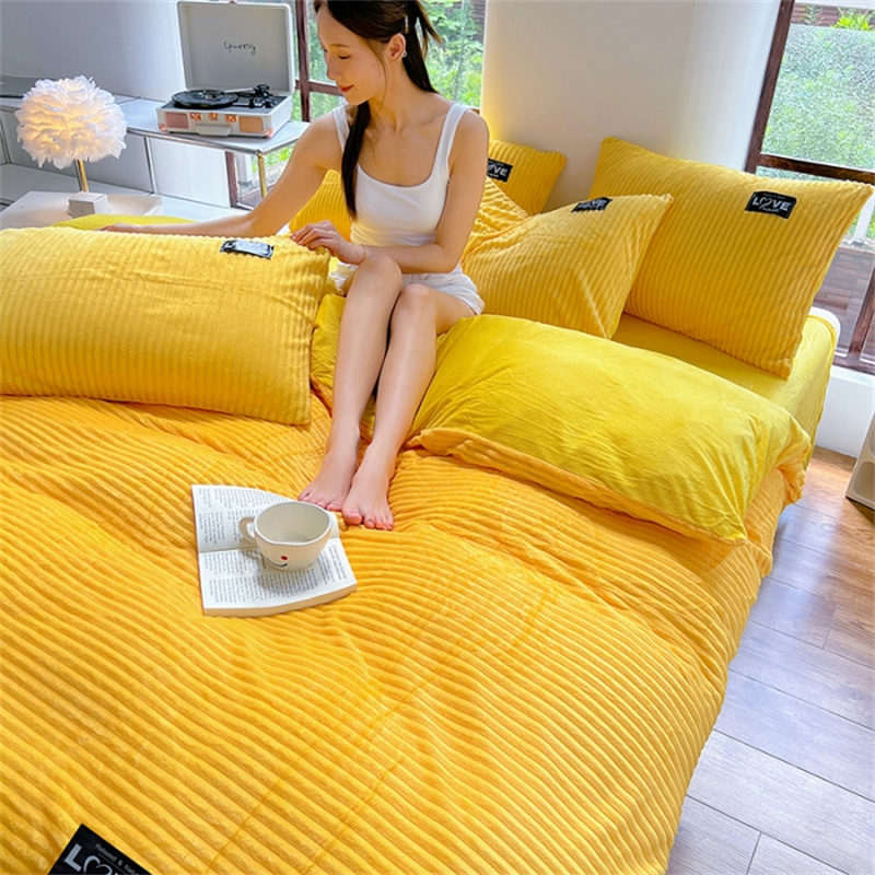 Funda nórdica de terciopelo grueso para invierno, juego de cama cálido de Color sólido, funda de edredón doble, funda de edredón doble Queen King de 220x240cm