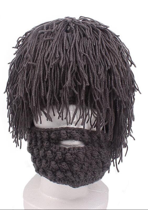 1pcs/lot Handmade Knitted Men Winter Crochet Mustache Hat Beard Beanies Face Tassel Bicycle Mask Ski Warm Cap (good)