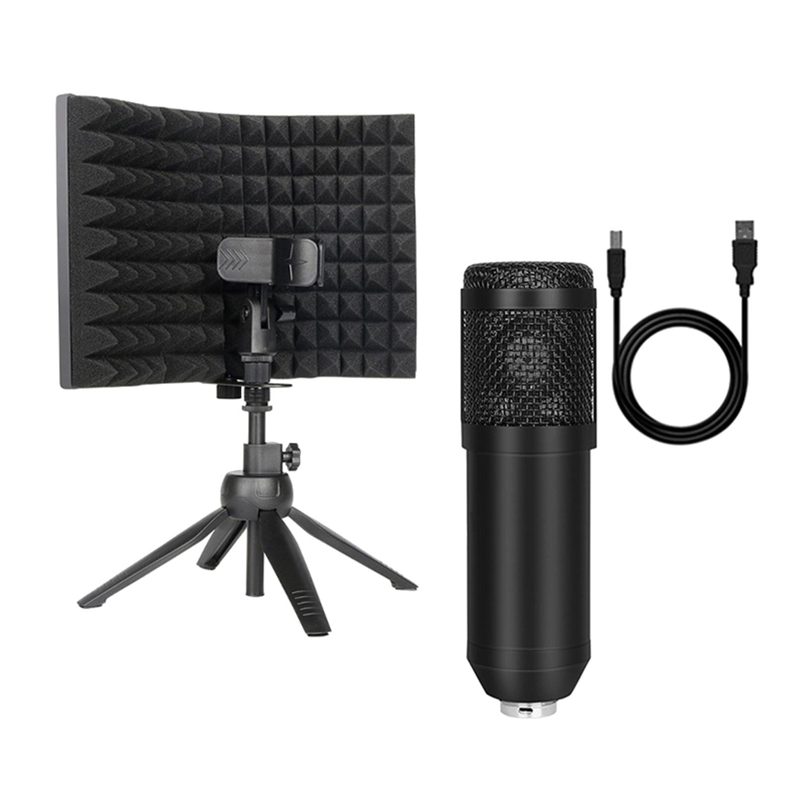 Professionele Studio Recording Condensator Microfoon Bundel Cardioid Mic Opvouwbare Pc W/Drie-Deur Isolatie Shield Voor Computer: USB line
